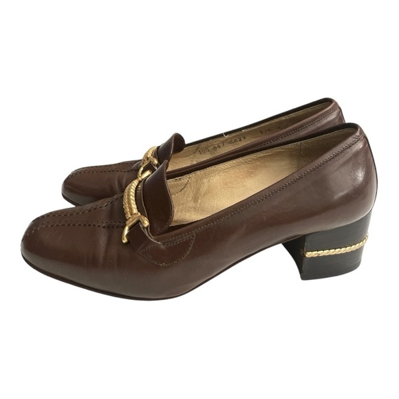 VTG Gucci Horsebit Womens Slip On Pumps Shoes Brown Leather Size 
(US 7.5) - Picture 1 of 10